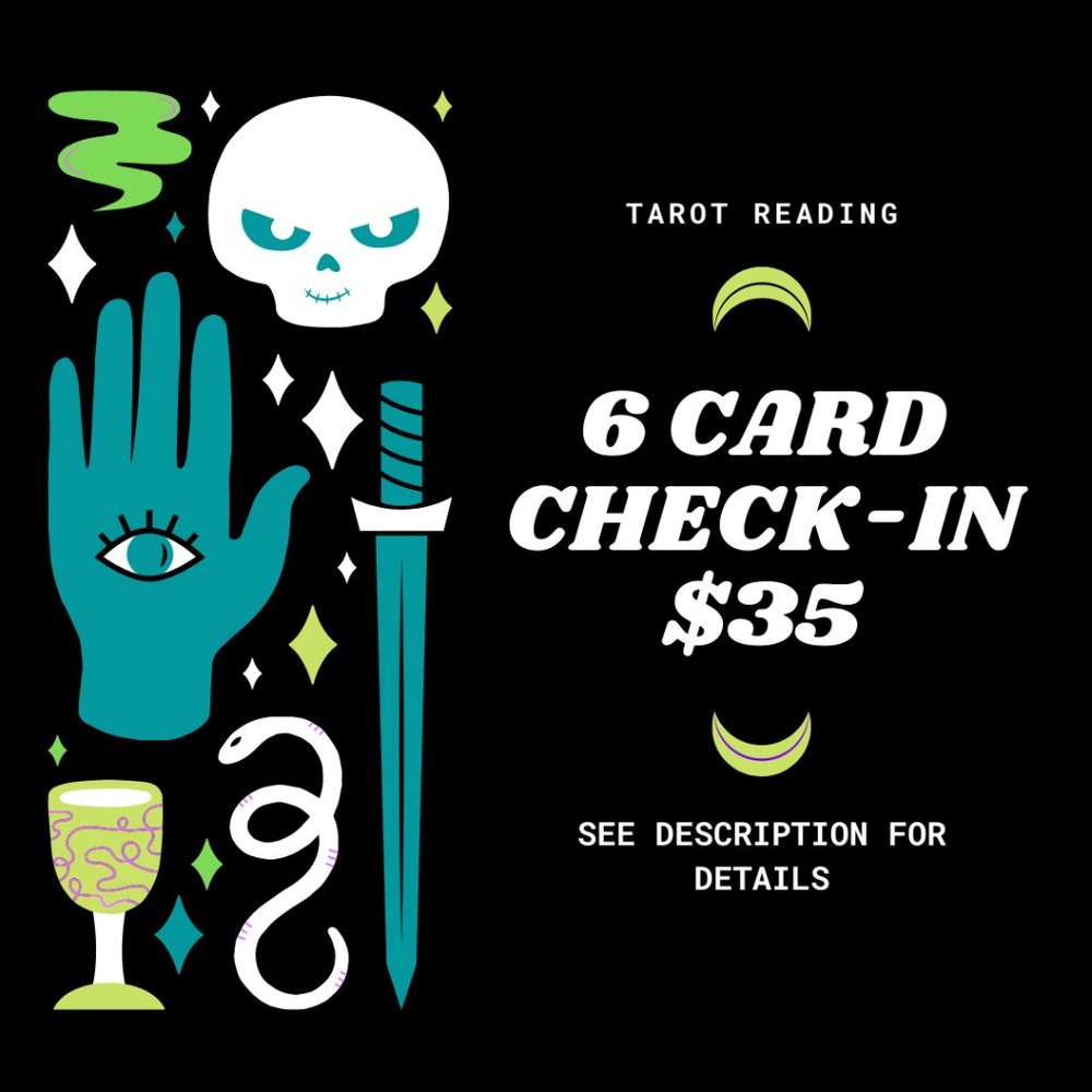 ☽ 6 Card Check-In Intuitive Tarot Reading ☽